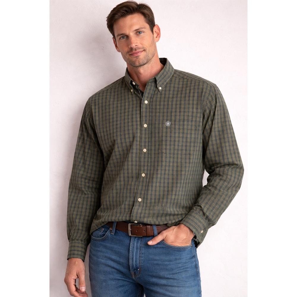 Ariat Pro Series Plaid Button Down Shirt Western Rodeo Cowboy Gorpcore Country